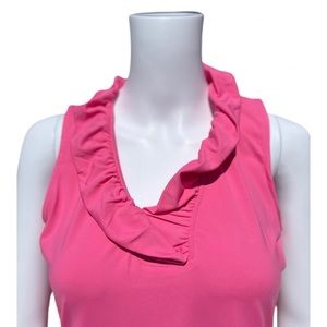 Lulú B Pink V Neck Ruffle Top
